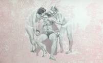 PARADIESV&Ouml;GEL | Bleistift, Farbstift auf Papier | 2014 | 242 x 151 cm